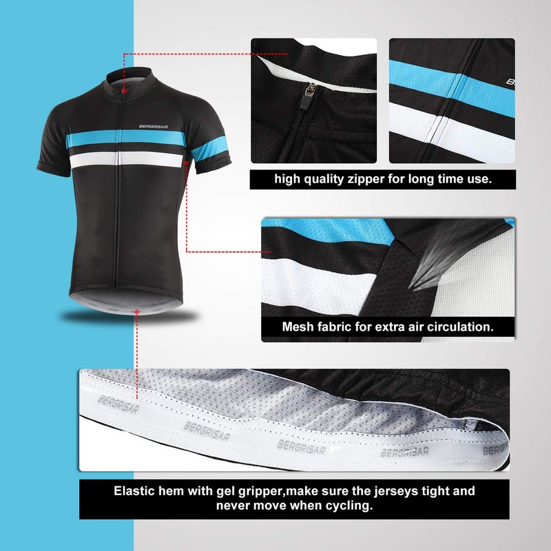BERGRISAR Men's Cycling Jerseys Short Sleeves Bike Shirt - Image 4